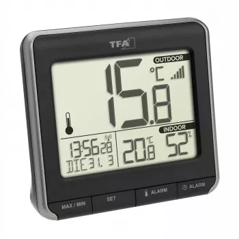 TFA Dostmann PRIO Bevielis Skaitmeninis Termometras, Juodas/Baltas 30.3069.01