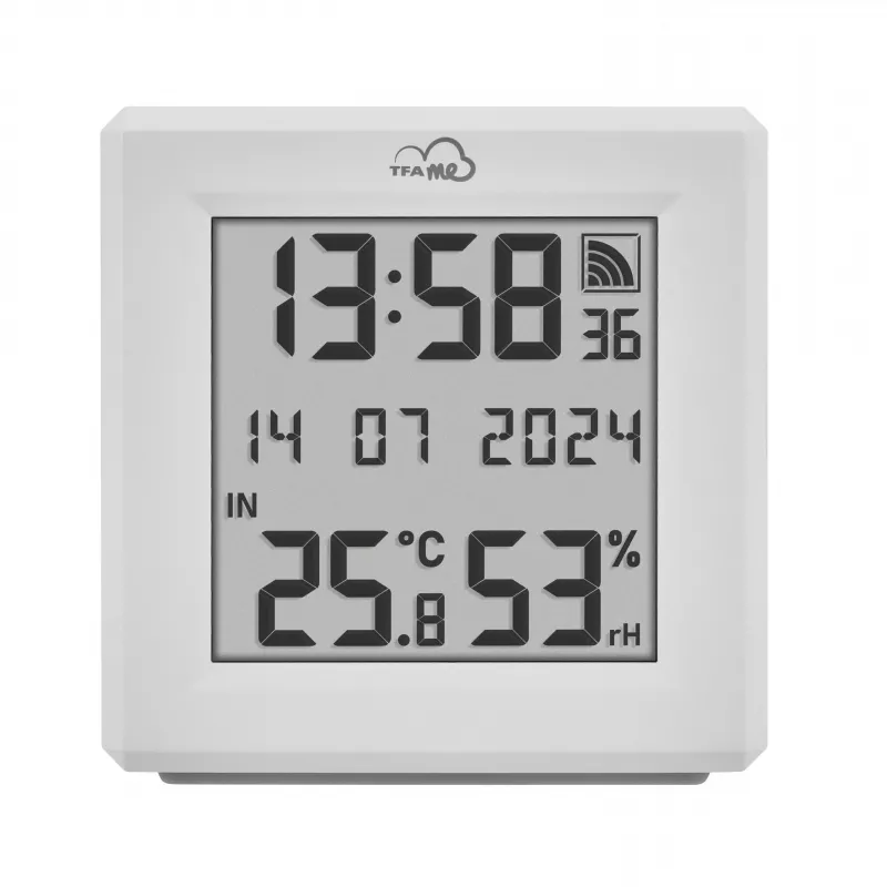 TFA Dostmann TFA.me Starter Set su WLAN tinklų sietuvu ir 2 KLIMA@HOME belaidžiais termo-higrometrais, juoda/balta 35.8109.02