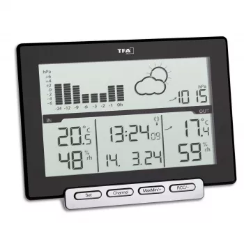 TFA Meteo Sens 35.1139.01 Belaidė orų stotis su 12–24 val. prognoze, mėnulio faze ir lauko jutikliu