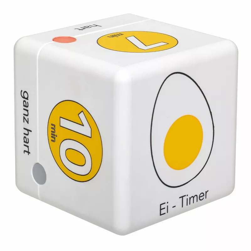 TFA Dostmann Cube Timer skaitmeninis virtuvės laikmatis, baltas/geltonas, atgalinė ir tiesioginė eiga, 99 min 59 sek., LCD, garsinis signalas, 2x AAA komplekte 38.2041.07