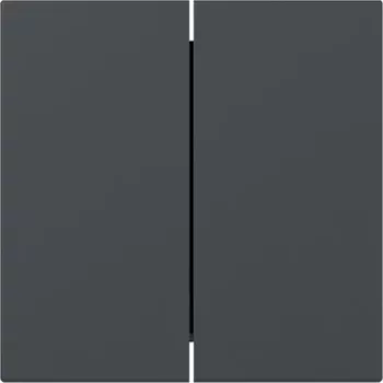 Gira Rocker Switch Cover 349528, 2-Gang, Straight, Anthracite, System 55