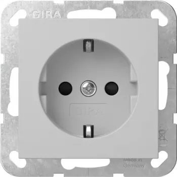Gira System 55 SCHUKO lizdas su atlenkiamu dangteliu, pilkas 4183015