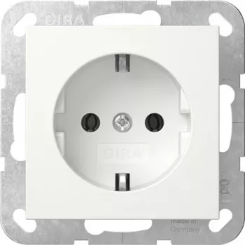 Gira 418027 SCHUKO SRK System 55 lizdo įdėklas, baltas blizgus