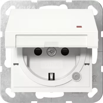 Gira System 55 Schuko kištukinis lizdas su kontroliniu LED, grynas baltas 455227