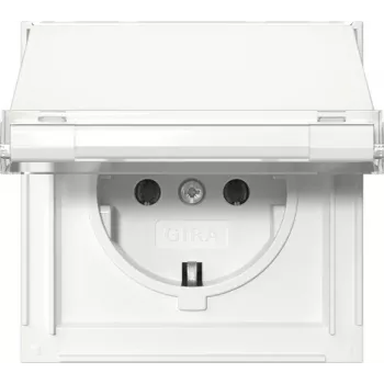GIRA 441066 SCHUKO kištukinis lizdas su atlenkiamu dangteliu, Gira TX_44, grynai balta