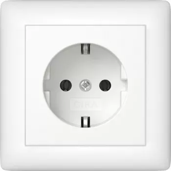 Gira Standard 55 SCHUKO kištukinis lizdas, 1 lizdas, blizgus grynas baltas, įleidžiamas, 16 A, 250 V 444027