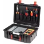 Wiha PAT one Gerätetester-Set VDE-Norm 0701-0702 (47220) nešiojamas prietaisų testeris su spalvotu LCD, Bluetooth, USB-C, Li-Ion baterija, matavimo laidais, krokodilų spaustukais, lagaminu