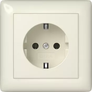 Gira 444001 SCHUKO lizdas Standard 55, grynos baltos blizgios spalvos, 16 A, 250 V, įleidžiamas