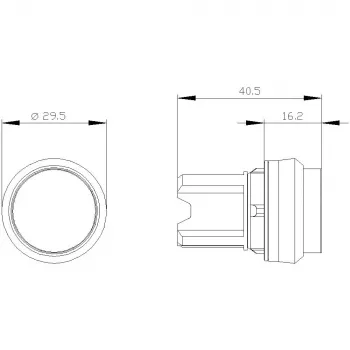 Siemens SIRIUS ACT mygtuko priekinis elementas, plastikinis, raudonas, 22mm, neapšviestas, momentinis 3SU1000-0BB20-0AA0