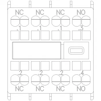 Siemens SIRIUS pagalbinis kontaktų blokas 1NO+3NC, priekinio montavimo, varžtiniai gnybtai, 3RH2911-2HA13
