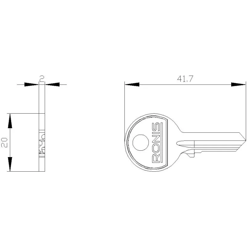 Siemens raktas rakinamajam jungikliui, spynos numeris 455 3SU19500FC800AA0