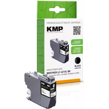 KMP perdirbta juoda rašalo kasetė Brother LC421XLBK (MFC-J1010DW, 500 puslapių, 14 ml) 1548,4001