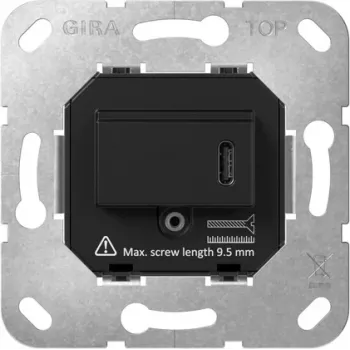 Gira SCHUKO kištukinis lizdas su Type C USB PD įkrovikliu, 16 A, įleidžiamas, baltas 236300