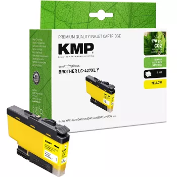 KMP suderinama rašalo kasetė Brother LC427XLY geltona ypač didelės išeigos (1551,4009)