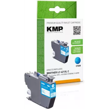 KMP perdirbta žydra rašalo kasetė Brother MFC-J1010DW (LC421XLC, 500 puslapių, 7 ml) 1548,4003