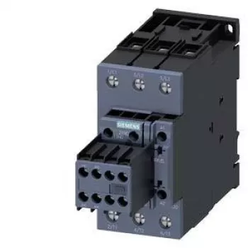 SIEMENS SIRIUS 3RT20 galios kontaktorius, 37 kW, 72 A, 3 polių, 24 V AC ritė, 2 NO + 2 NC pagalbiniai kontaktai 3RT20381AD04