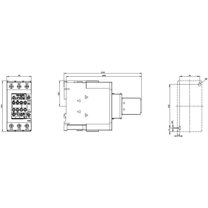 SIEMENS SIRIUS 3RT20 galios kontaktorius, 37 kW, 72 A, 3 polių, 24 V AC ritė, 2 NO + 2 NC pagalbiniai kontaktai 3RT20381AD04