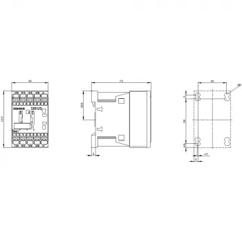 Siemens SIRIUS 3RH2 pagalbinis kontaktorius 3RH2122-2AP60, 4 polių, 2NO+2NC, 230 V AC ritė, varžtiniai gnybtai