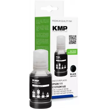 KMP EcoFill juodos spalvos rašalo buteliukas Epson 111 (T03M140) – 127 ml, pigmentinis rašalas, 6000 puslapių 1649,1001