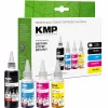 KMP PRINTTECHNIK rašalo papildymo rinkinys Brother BTD180BK/C/M/Y - juodas 110ml, žydras/purpurinis/geltonas po 50ml (Suderinamas) 1555,0005