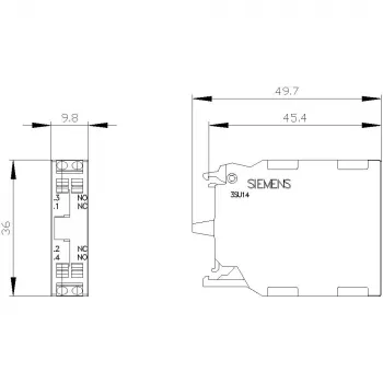 SIEMENS SIRIUS ACT kontaktinis modulis 3SU1400-1AA10-3FA0, 1NO+1NC, varžtiniai gnybtai