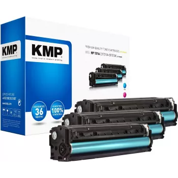 KMP 1236,0030 Suderinama tonerio kasetė Multi-Pack skirta HP LaserJet Pro 200 color M251n/M251nw - žydra, purpurinė, geltona (3 vienetų paketas, po 1800 puslapių)