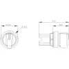 Siemens SIRIUS ACT perjungiklio priekinis elementas, plastikinis, baltas, 2 padėčių, fiksuojamasis, 22 mm 3SU1002-2BP60-0AA0