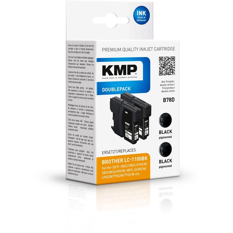 KMP suderinama juoda rašalo kasetė Brother DCP-185C/385C/395CN/585CW/6690CW, MFC-5490CN/490CW/790CW/795CW/5890CN/5895CW/990CW/6490CW/6890CDW, DCP-J715W, MFC-J615W (1522,4821)