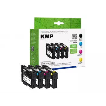 KMP MULTIPACK E201V - 4 vienetų rinkinys - juoda, geltona, žydra, purpurinė - Suderinama - Rašalo kasetė (Alternatyva: Epson 603XL) (1650,4005)