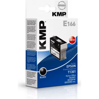 KMP E166 juodas suderinamas rašalo kasetridas Epson Stylus Office ir WorkForce spausdintuvams (25 ml, didelės talpos, pakeičia T1301) 1618.4001