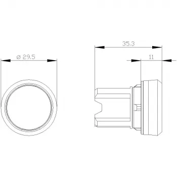 Siemens SIRIUS ACT Mygtuko Priekinis Elementas, plastikinis, baltas, 22 mm 3SU1000-0AA60-0AA0