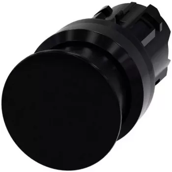 Siemens SIRIUS ACT grybo formos mygtuko priekinis elementas, plastikinis, juodas, 22mm, 40mm aktuaratorius, fiksuojamasis, išjungiamas patraukus 3SU1000-1AD10-0AA0