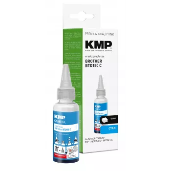 KMP rašalo papildymas žydros spalvos 50 ml Brother BTD180C (1555,0003)