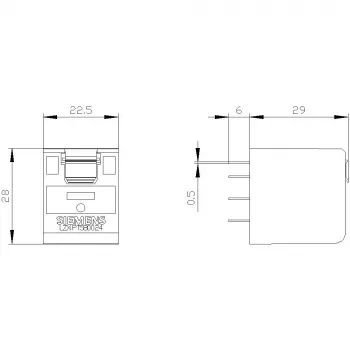 Siemens SIRIUS LZX PT580024 kištukinis relė, 5 perjungimo kontaktai, 24V DC ritė, 6A