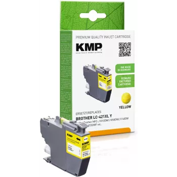 KMP perdirbta geltona rašalo kasetė Brother MFC-J1010DW (LC421XLY, 500 puslapių, 7 ml) 1548,4009