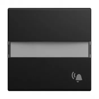 Busch-Jaeger BJ 2506 N/KI-915 juodas matinis mygtukas su etikečių lauku ir varpelio simboliu, Black Matt 2CKA001731A4041