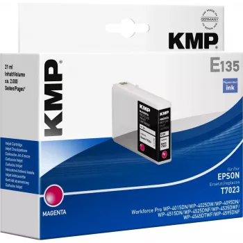 KMP E135 purpurinės spalvos rašalo kasetė - 21 ml - Suderinama su Epson T7023 - skirta Epson WorkForce Pro WP-4015, WP-4025, WP-4095, WP-4515, WP-4525, WP-4535, WP-4545, WP-4595 1620,4006