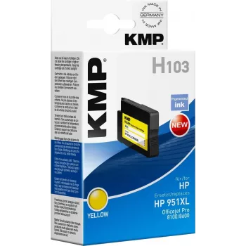 KMP H103 geltonas suderinamas rašalo kasetė 30 ml (pakeičia HP 951XL) HP Officejet Pro 251dw, 276dw, 8100, 8600, 8610, 8620, 8630 spausdintuvams