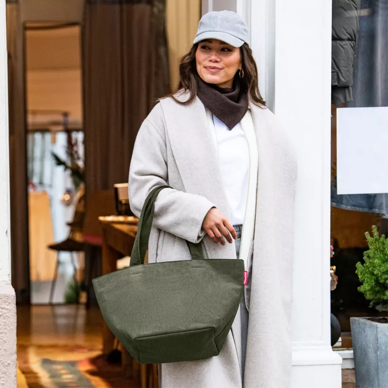 reisenthel Shopper M cord dark matcha pirkinių krepšys ZS5057 – 15 litrų talpa