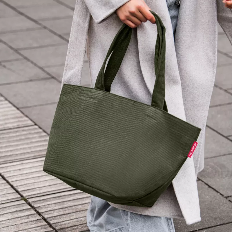 reisenthel Shopper M cord dark matcha pirkinių krepšys ZS5057 – 15 litrų talpa