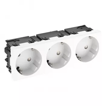 OBO BETTERMANN Connect 45 STD-D3SC RW3 3 vietų Schuko lizdas 33° Pure White 6120503
