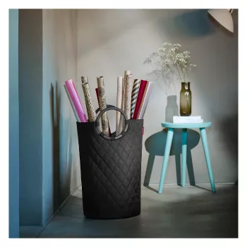 Reisenthel loophome M juoda, sulankstoma 15 L talpykla su aliuminio rėmu VS7071