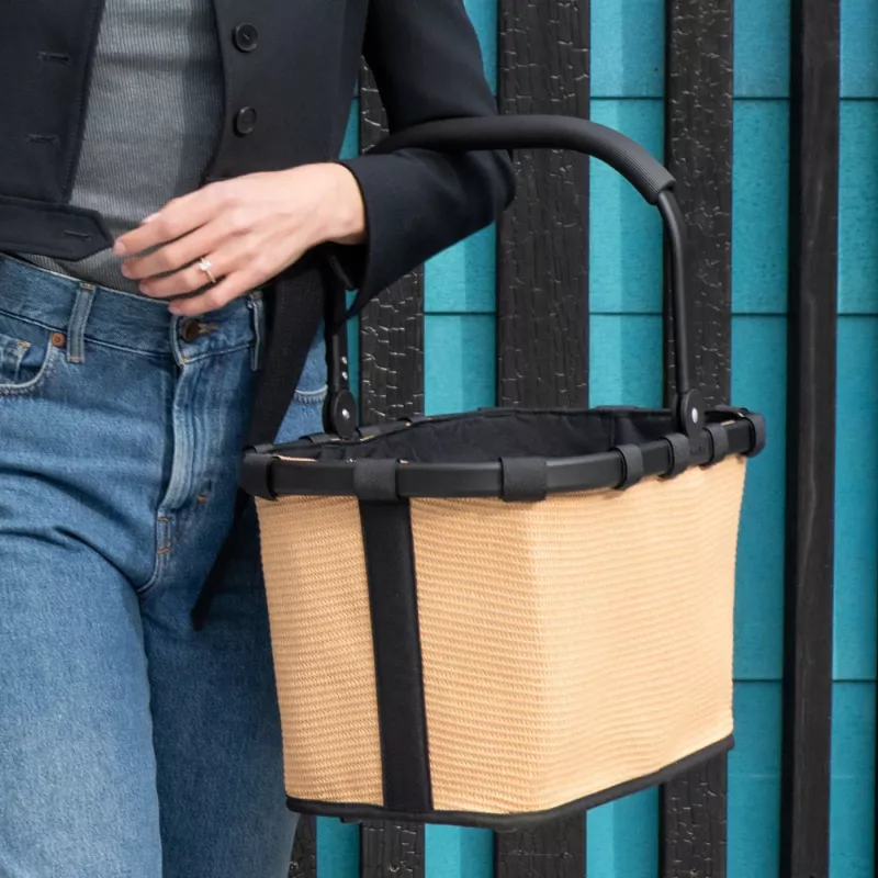 Reisenthel Carrybag Frame Raffia Black pirkinių krepšys 22L BK 7079
