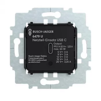 Busch-Jäger 6479 U maitinimo bloko įdėklas su USB-C 2CKA006400A0436