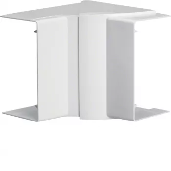 HAGER reguliuojamas vidinis kampas LFF6011049016, skirtas LF/LFF/LFH 60x110 kabelių kanalams, PVC, baltas