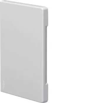 Hager BR8513069016 galinis dangtelis, dengiantis nupjautus kraštus, traffic white, 130x60 mm kanalui