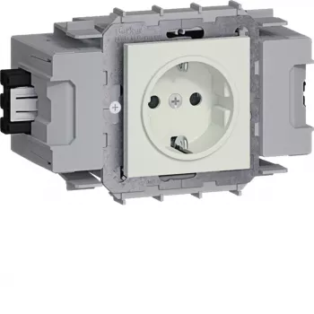 HAGER GS10019016 vienvietė Schuko elektros rozetė su Wago Winsta priekiniu fiksavimu, grynai balta