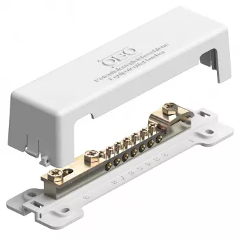 OBO Bettermann išlyginamųjų potencialų šyna 188 mm, žalvaris, balta (5015075)