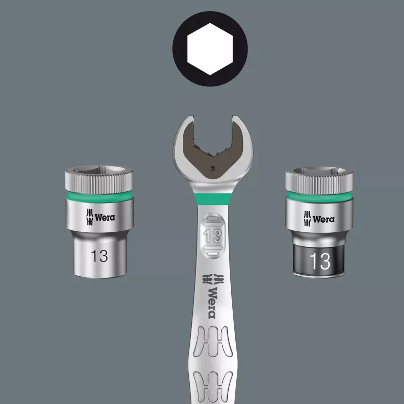 Wera 8100 SA 13 Zyklop Speed reketas 1/4 inch pavara, 152 mm, chromo vanadžio plienas 05004022001
