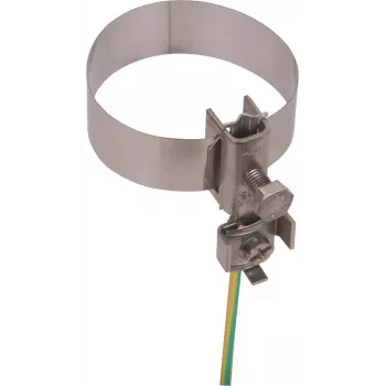 DEHN Įžeminimo vamzdžio spaustukas plokštiems arba apvaliems laidininkams, vamzdžio skersmuo 26,9–165 mm, nerūdijantis plienas, 540912